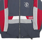 LEU Mens Blue & Red Sports Club Nylon Zip Jacket M Printed Logo Track