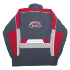 LEU Mens Blue & Red Sports Club Nylon Zip Jacket M Printed Logo Track