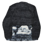 Womens Black Polar Bear Print Polyester Blend Jacket L Zip Fleece Winter
