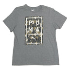 PUMA Mens Grey Camo Graphic T-Shirt L Short Sleeve Crew Neck Casual Wear
