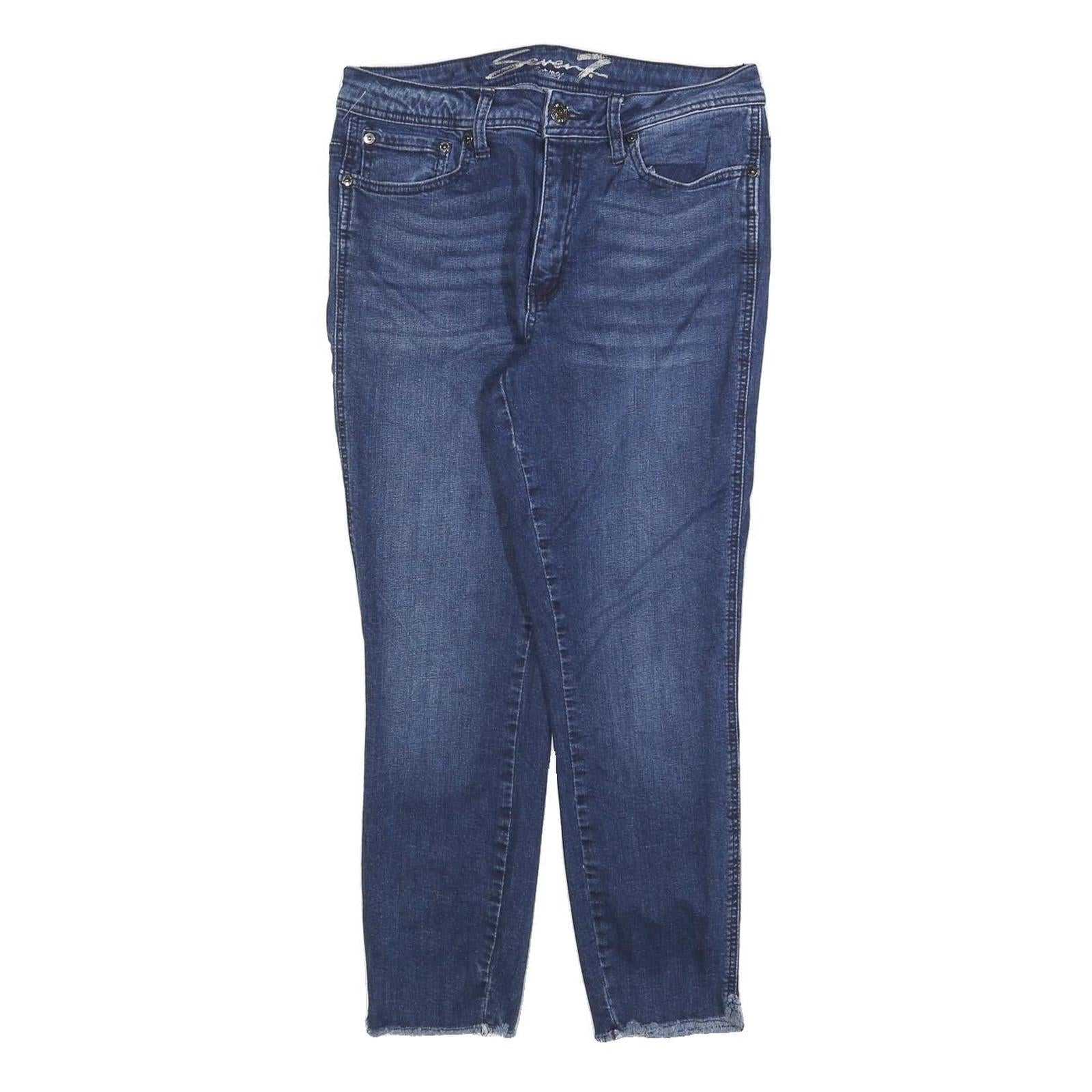 7 FOR ALL MANKIND Womens Jeans Blue Slim Skinny Denim Light W28 L24 Stylish