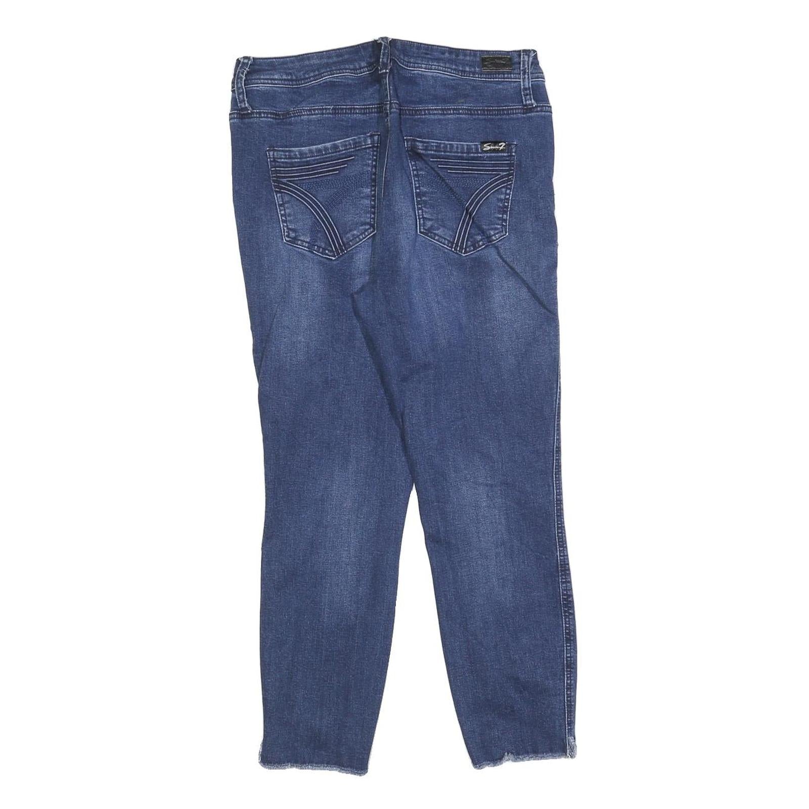 7 FOR ALL MANKIND Womens Jeans Blue Slim Skinny Denim Light W28 L24 Stylish