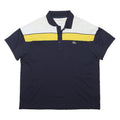LACOSTE Mens Navy White & Yellow Colourblock Short Sleeve Polo Shirt 2XL Sport