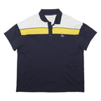 LACOSTE Mens Navy White & Yellow Colourblock Short Sleeve Polo Shirt 2XL Sport