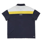 LACOSTE Mens Navy White & Yellow Colourblock Short Sleeve Polo Shirt 2XL Sport