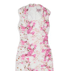 PHASE EIGHT Womens Bodycon Dress White Floral Sleeveless Midi S