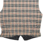 TEDDY'S Mens Beige & Black Reversible Jacket M Cotton Blend Check Zip Vest