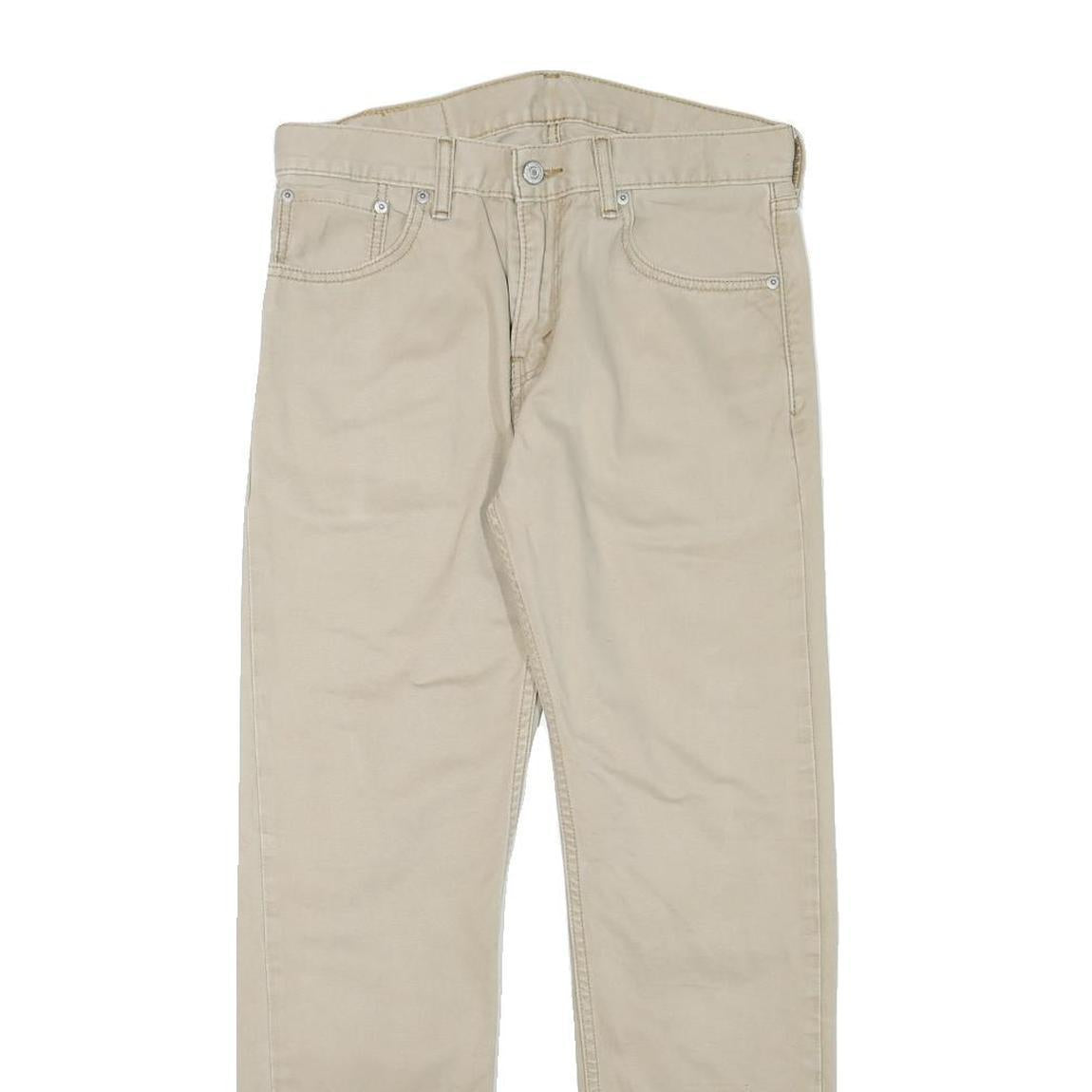 LEVI'S Mens Cotton Blend Beige Regular Fit Straight Leg Trousers W29 L28 Casual