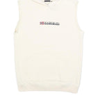 NAPAPIJRI Womens White Sleeveless Hoodie S Cotton Blend Casual Sleeveless Hooded