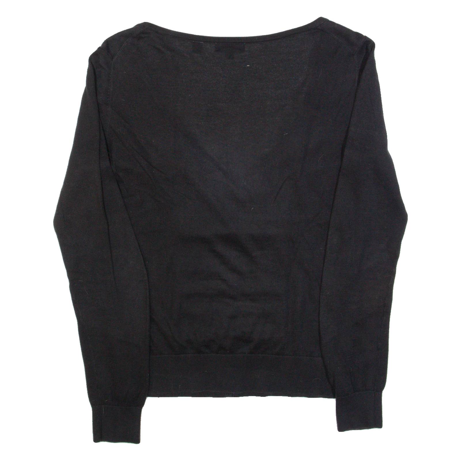 TED BAKER Womens Cardigan Black V-Neck Tight Knit S