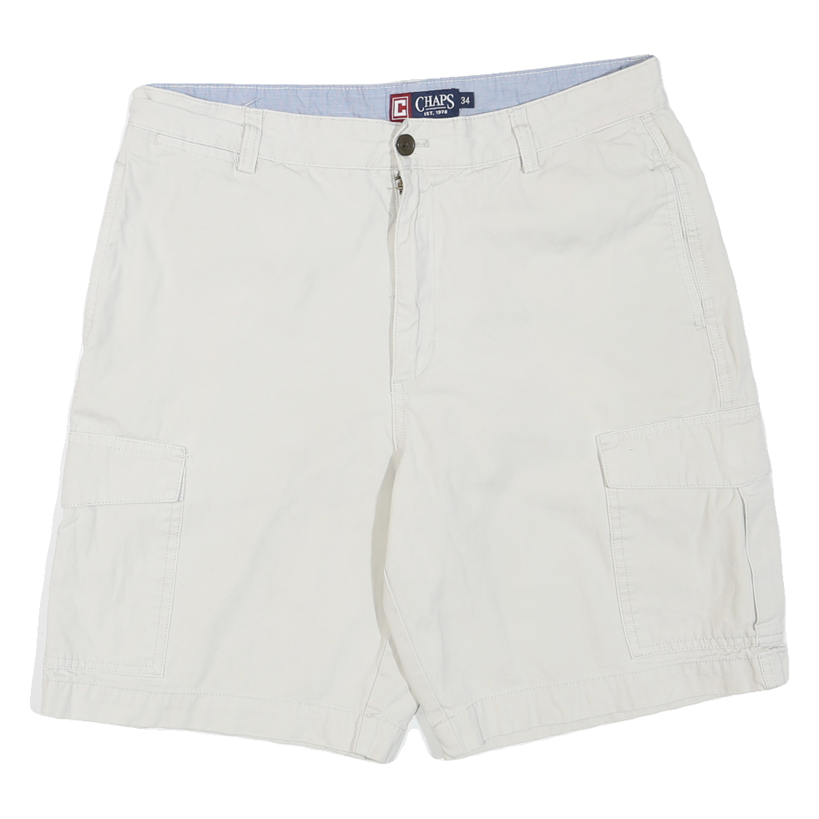 CHAPS Mens Shorts White Cargo Cotton Blend M W34 Casual Summer Wear