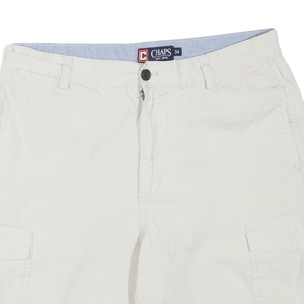 CHAPS Mens Shorts White Cargo Cotton Blend M W34 Casual Summer Wear