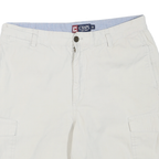 CHAPS Mens Shorts White Cargo Cotton Blend M W34 Casual Summer Wear