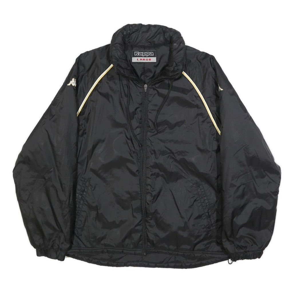 KAPPA Mens Black & Cream Lightweight Zip Jacket L Polyamide Sportswear Track