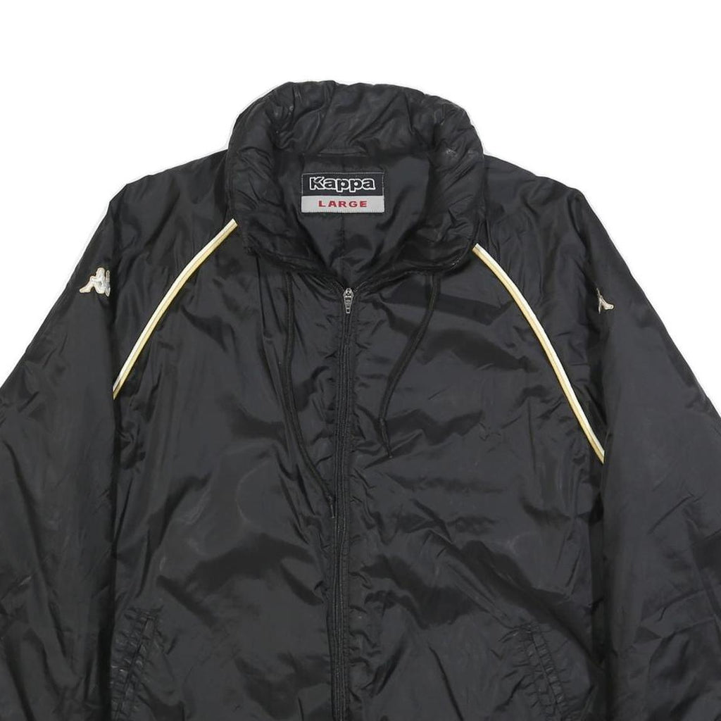 KAPPA Mens Black & Cream Lightweight Zip Jacket L Polyamide Sportswear Track
