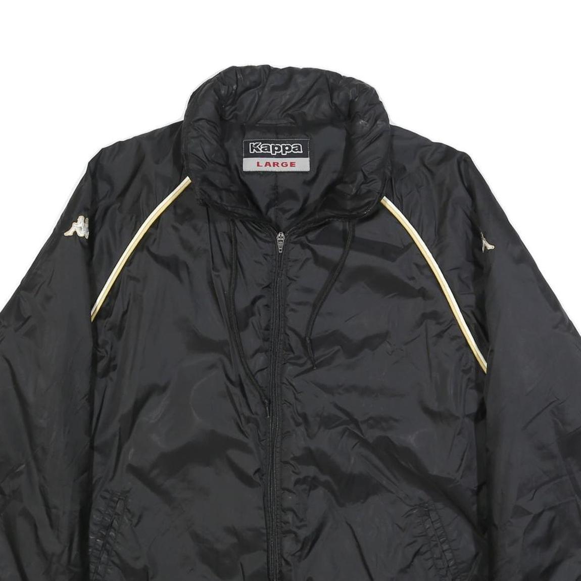 KAPPA Mens Black & Cream Lightweight Zip Jacket L Polyamide Sportswear Track