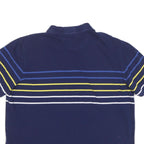 CHAPS Mens Blue Yellow & White Striped Short Sleeve Polo Shirt 2XL Cotton Blend