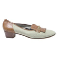 ALEXANDRIA Womens Classic Leather Low Heel Shoes Beige & Brown UK 6 Comfortable