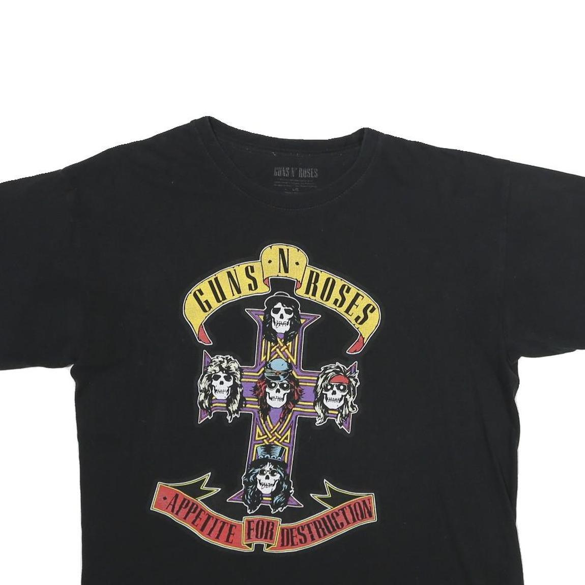GUNS'N'ROSES Mens Black Appetite For Destruction Graphic T-Shirt L Short Sleeve