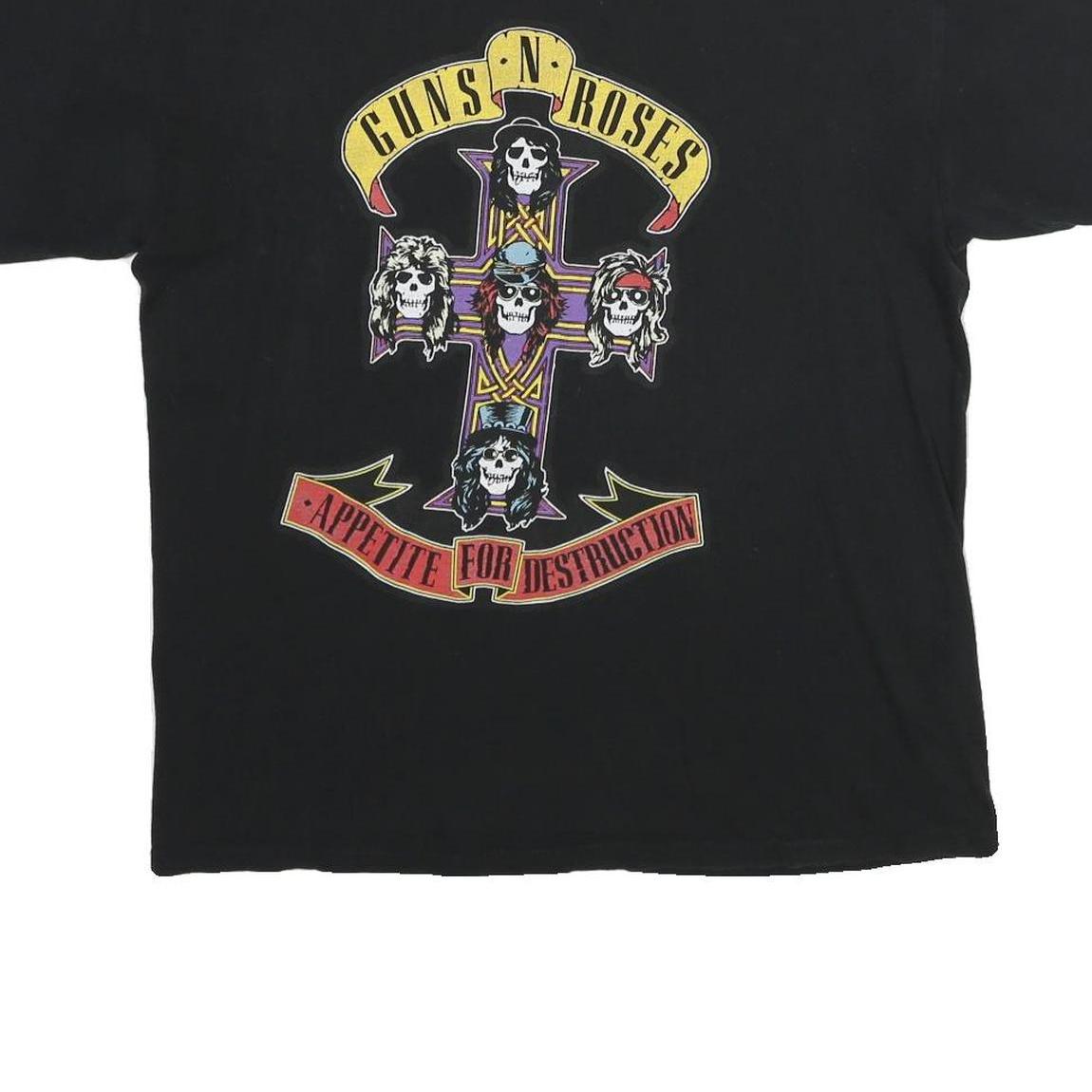 GUNS'N'ROSES Mens Black Appetite For Destruction Graphic T-Shirt L Short Sleeve