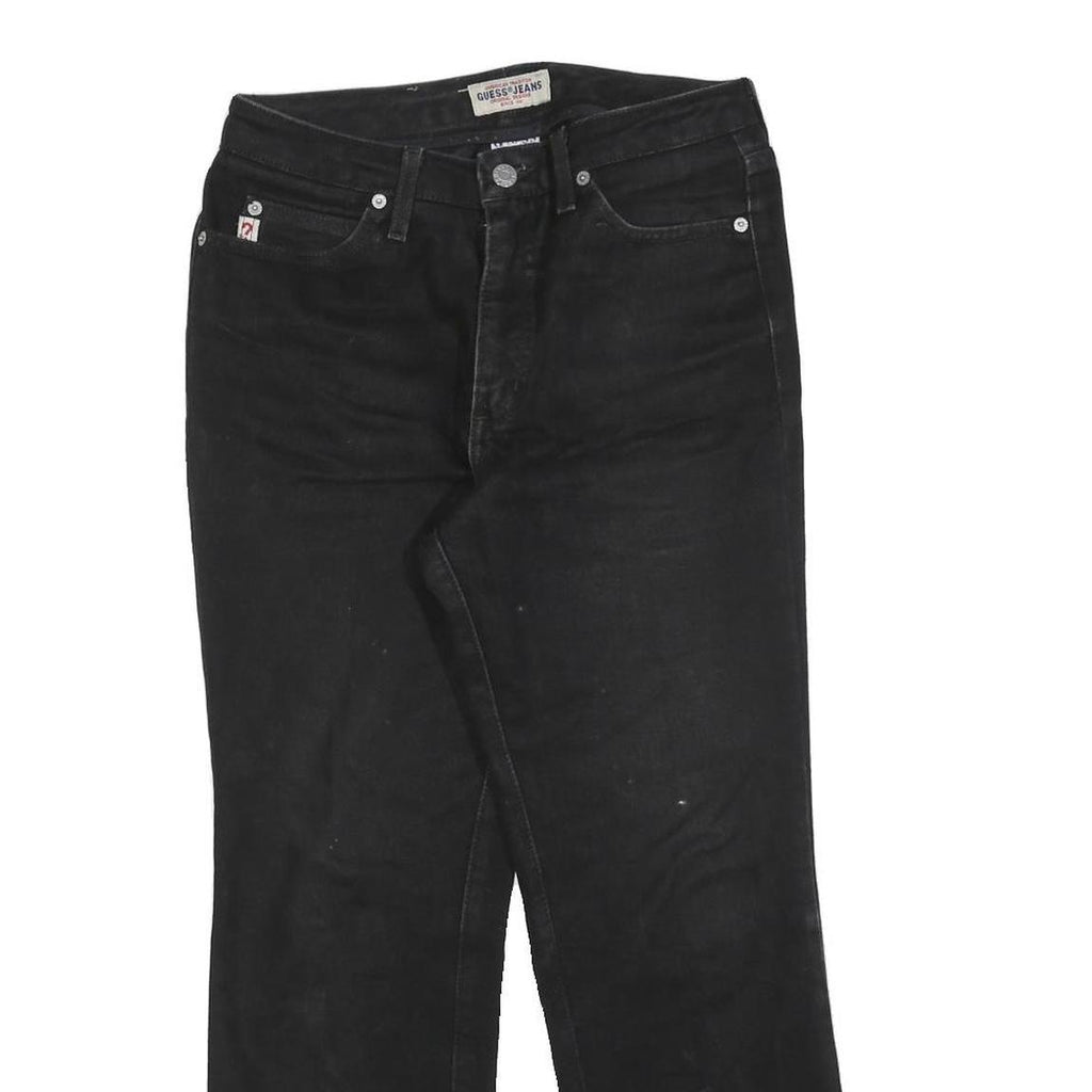 GUESS Womens Regular Black Denim Jeans W28 L28 Classic Zip Cotton Blend