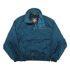 DESCENTE Mens Blue Polyester Blend Zip Jacket M Plain Outdoor Casual Warm