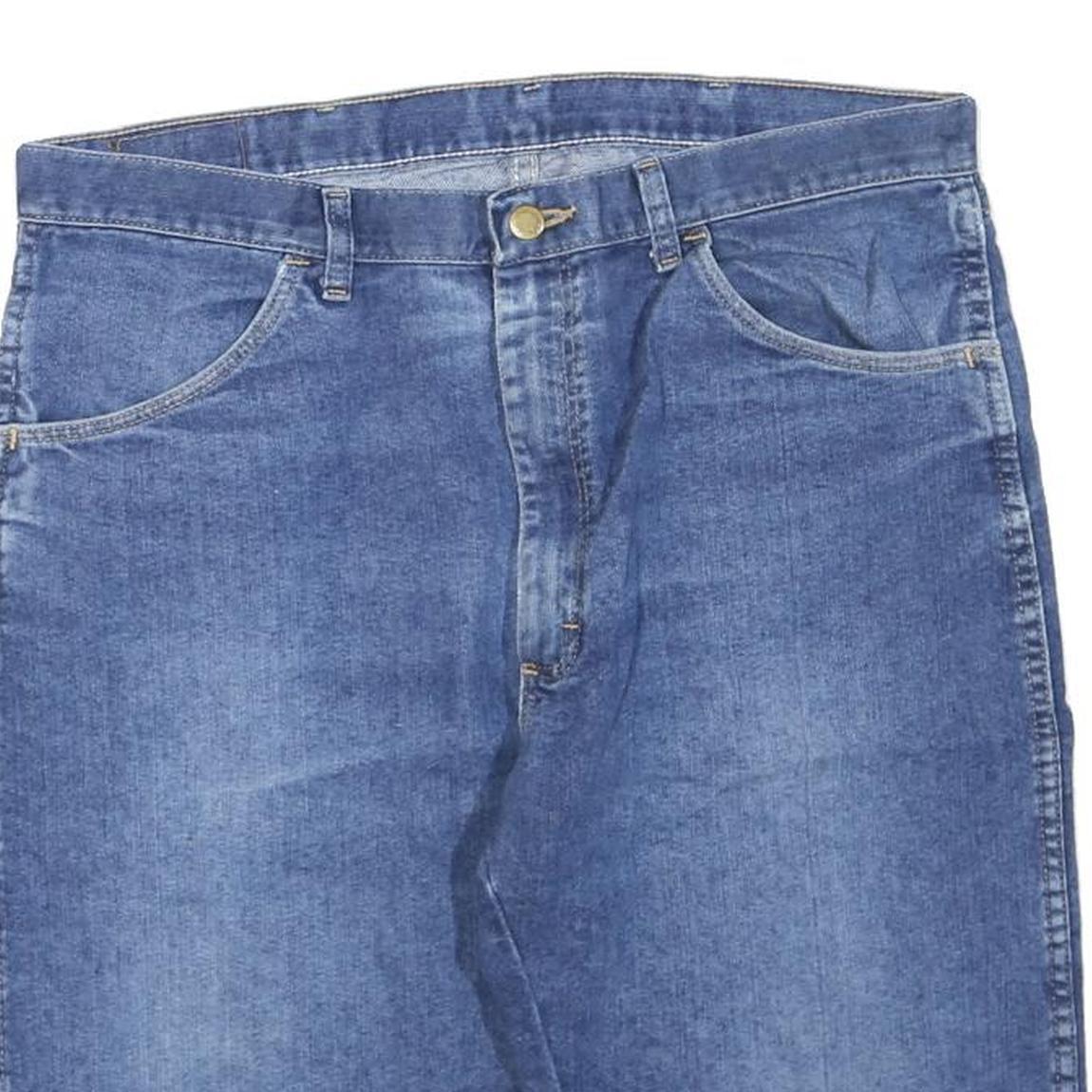 WRANGLER Mens Blue Denim Shorts L W38 Casual Cotton Blend Button Closure