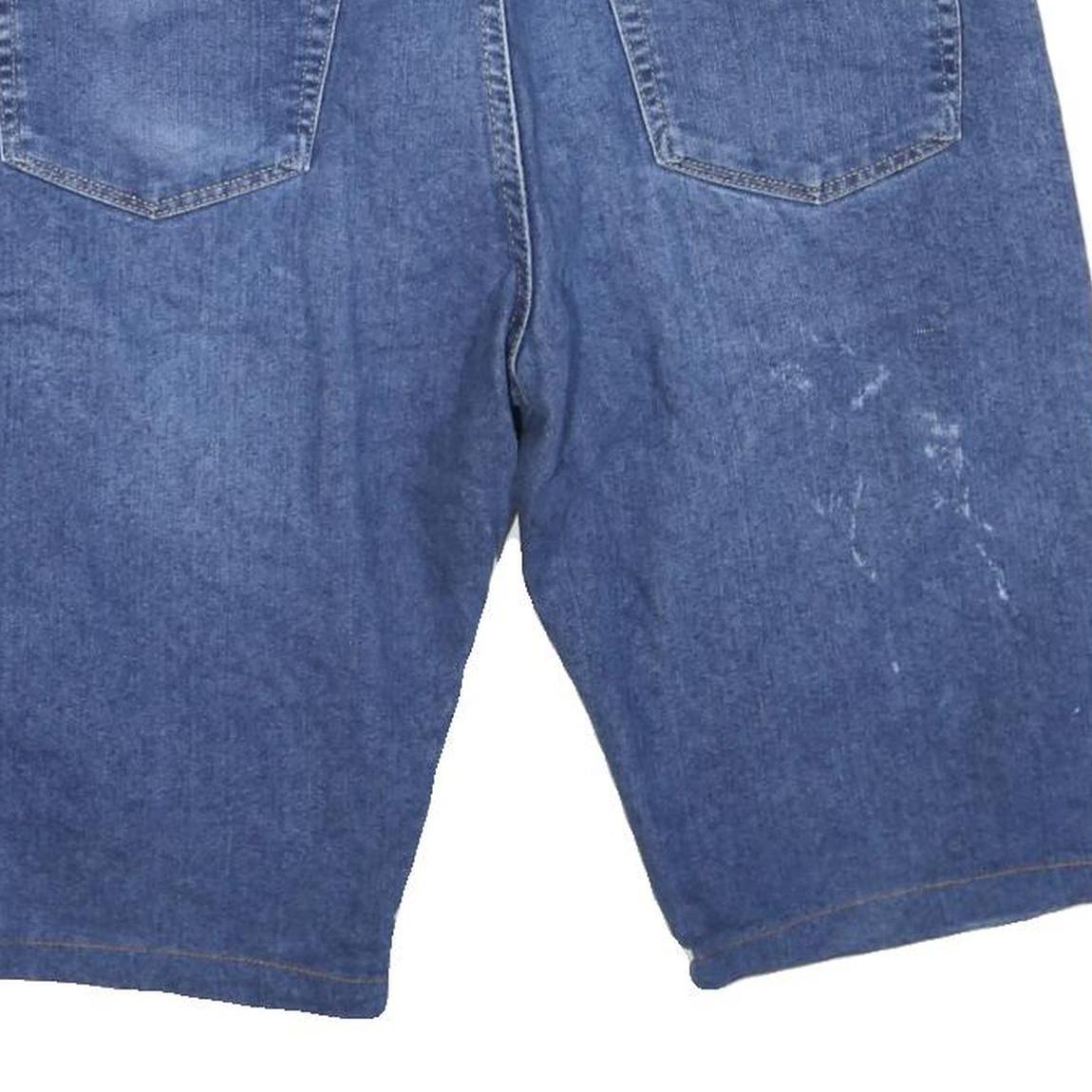 WRANGLER Mens Blue Denim Shorts L W38 Casual Cotton Blend Button Closure