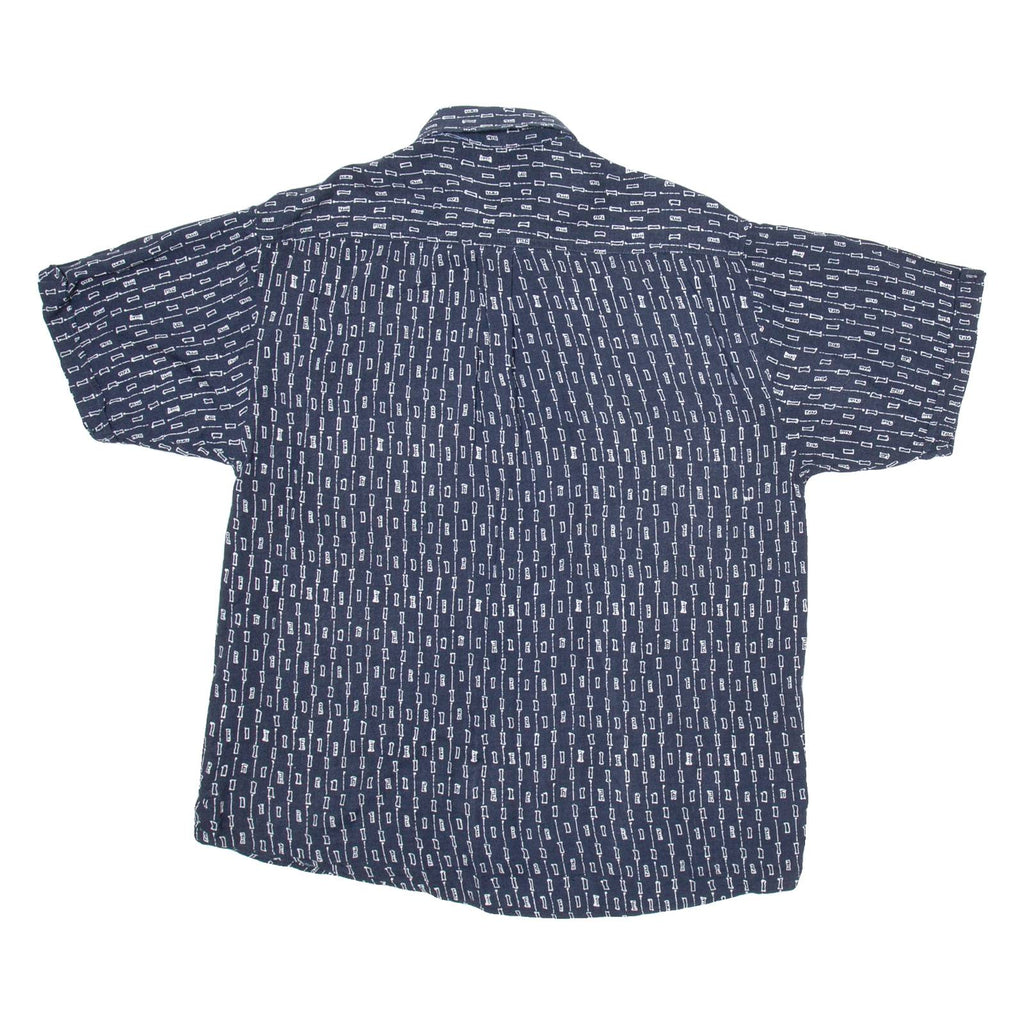 ROB CAMICIE Mens Shirt Blue Geometric XL