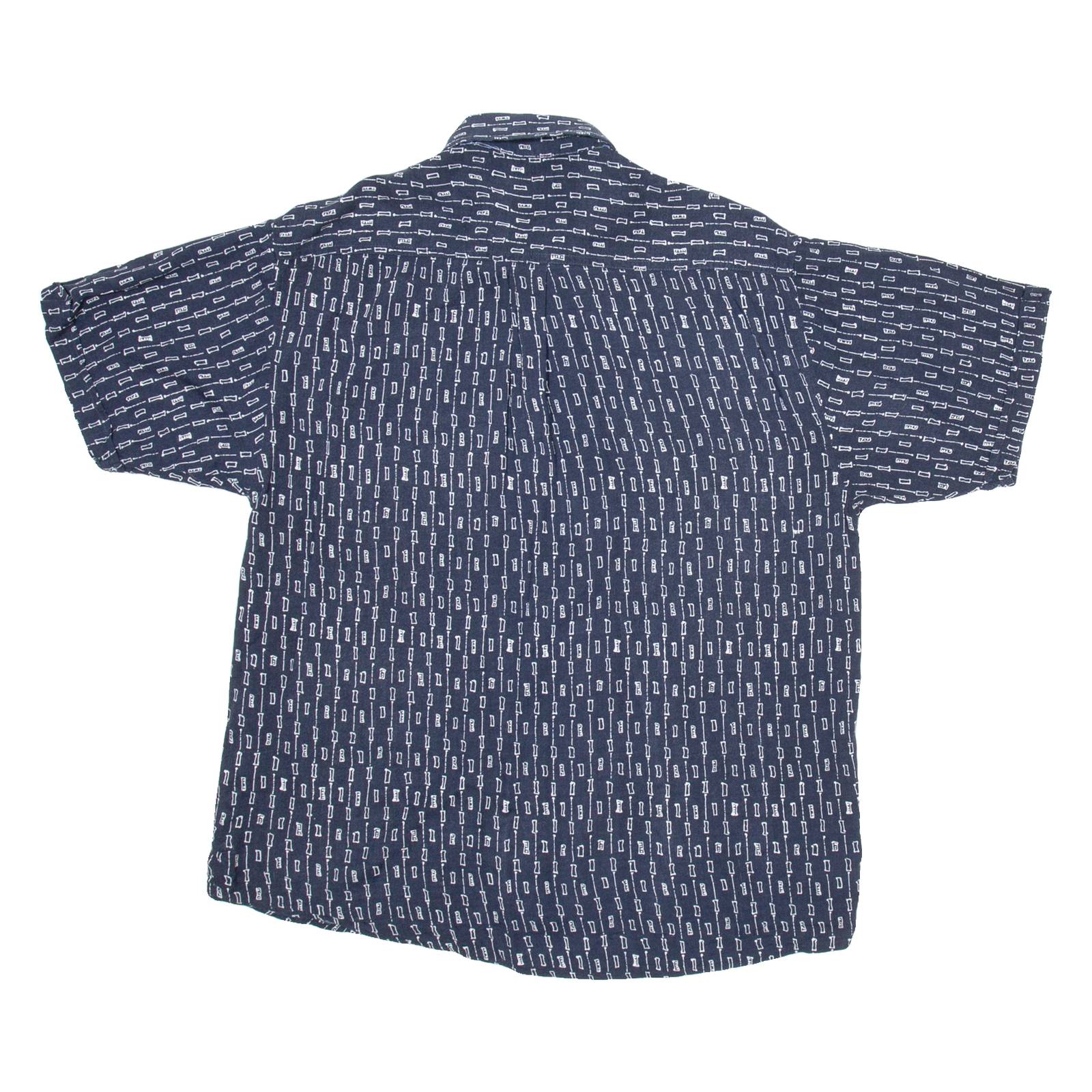 ROB CAMICIE Mens Shirt Blue Geometric XL