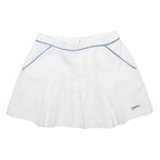SLAZENGER Womens White & Blue Pleated Mini Polyester Skirt Size S Sports Tennis