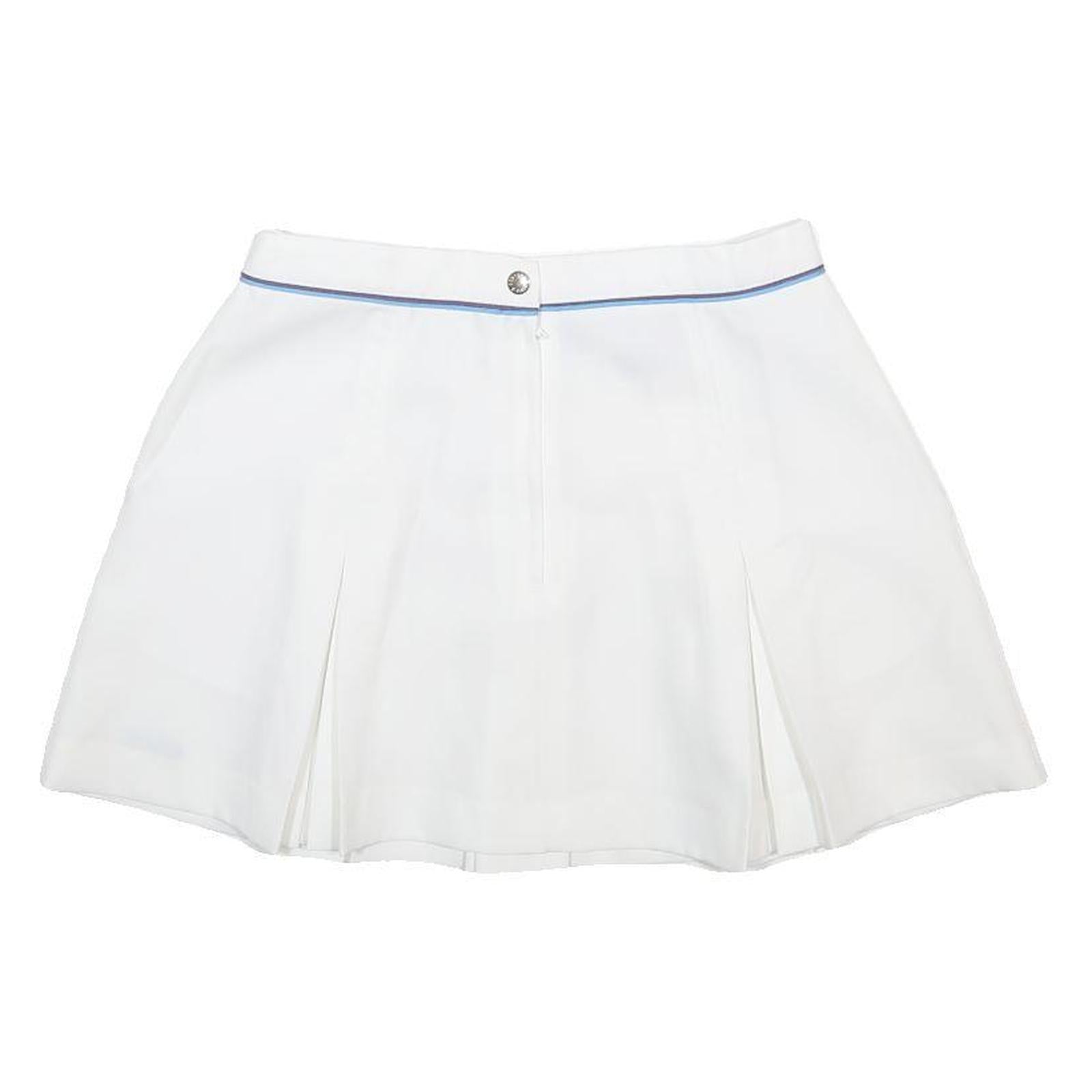 SLAZENGER Womens White & Blue Pleated Mini Polyester Skirt Size S Sports Tennis