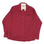WRANGLER Mens Red Cotton Blend Shirt L Casual Button-Up Chest Pockets
