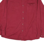 WRANGLER Mens Red Cotton Blend Shirt L Casual Button-Up Chest Pockets