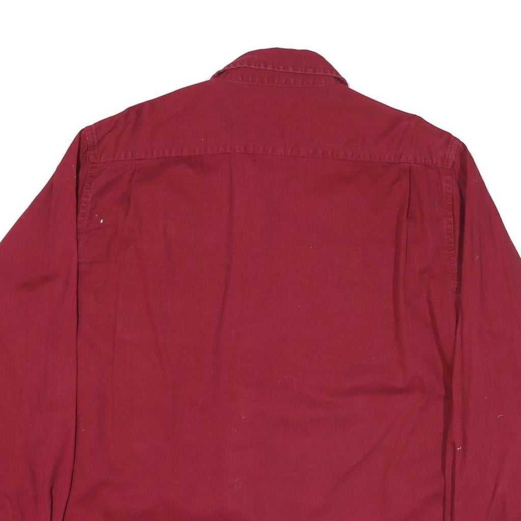 WRANGLER Mens Red Cotton Blend Shirt L Casual Button-Up Chest Pockets