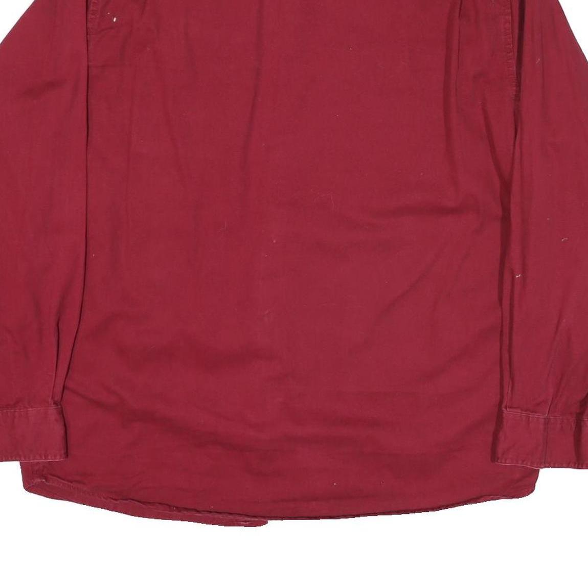WRANGLER Mens Red Cotton Blend Shirt L Casual Button-Up Chest Pockets
