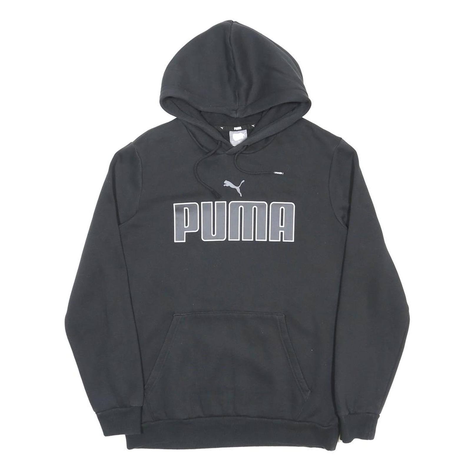 PUMA Mens Black Hoodie S Cotton Blend Pullover Sports Casual Fashionable
