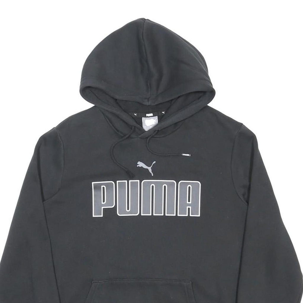 PUMA Mens Black Hoodie S Cotton Blend Pullover Sports Casual Fashionable