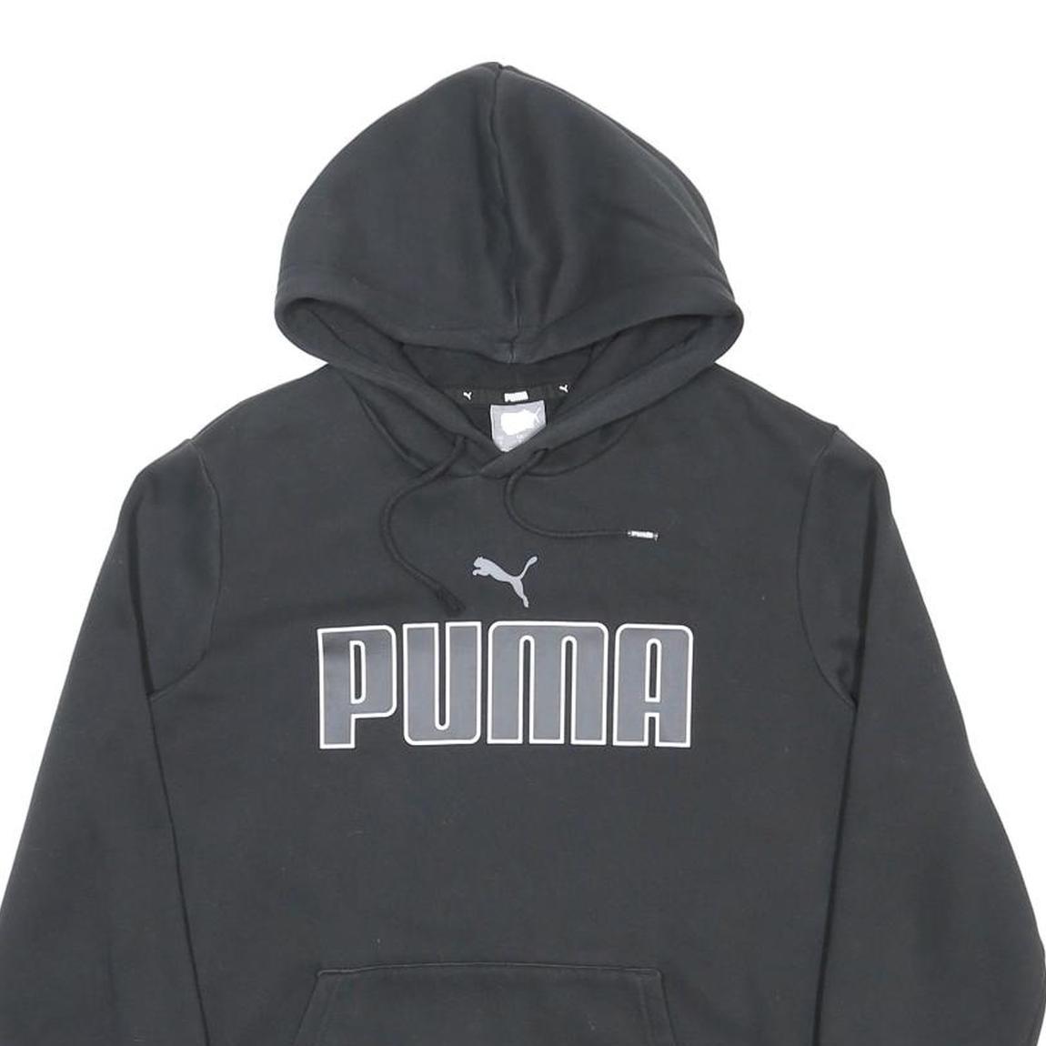PUMA Mens Black Hoodie S Cotton Blend Pullover Sports Casual Fashionable