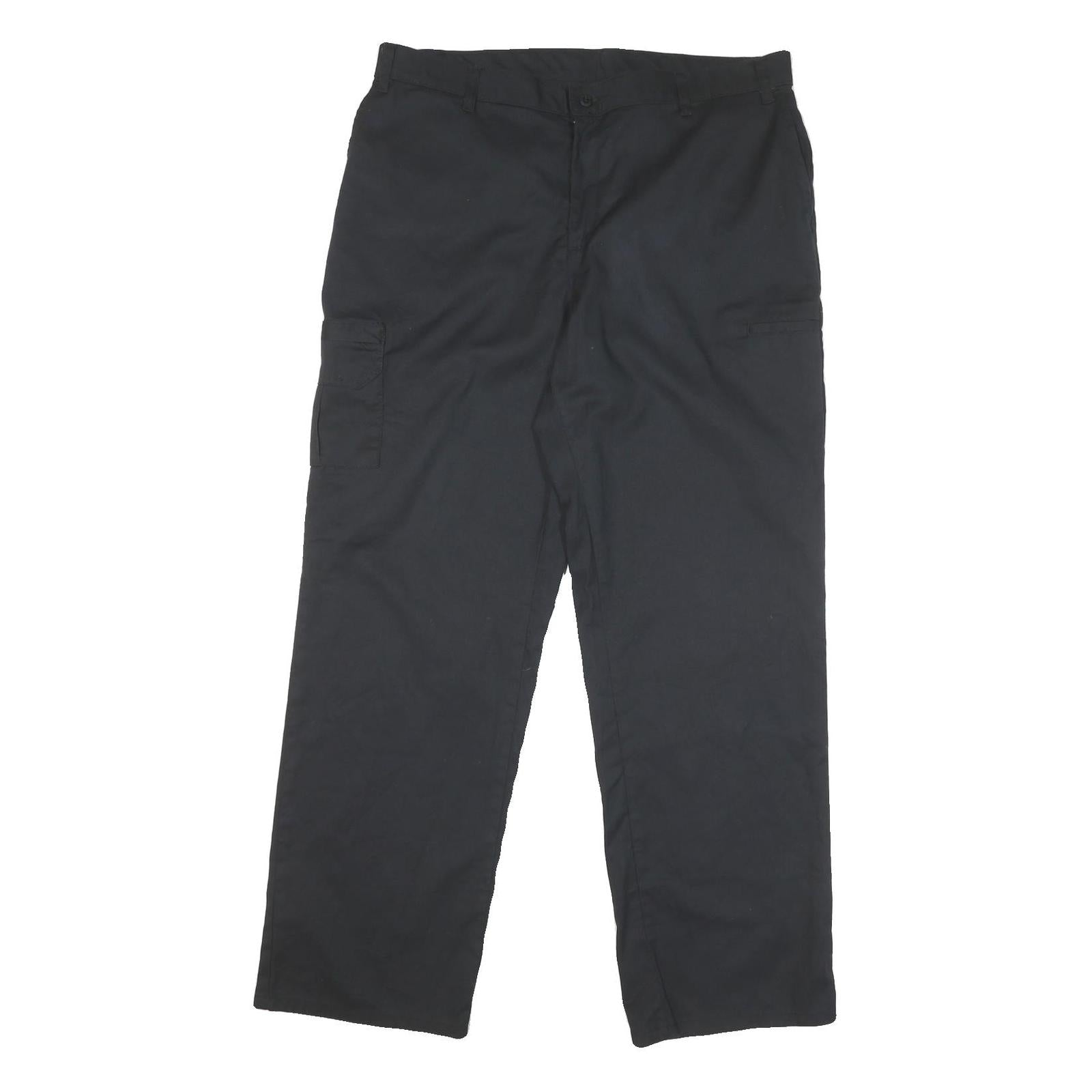 DICKIES Mens Cotton Blend Black Relaxed Straight Trousers W38 L31 Workwear