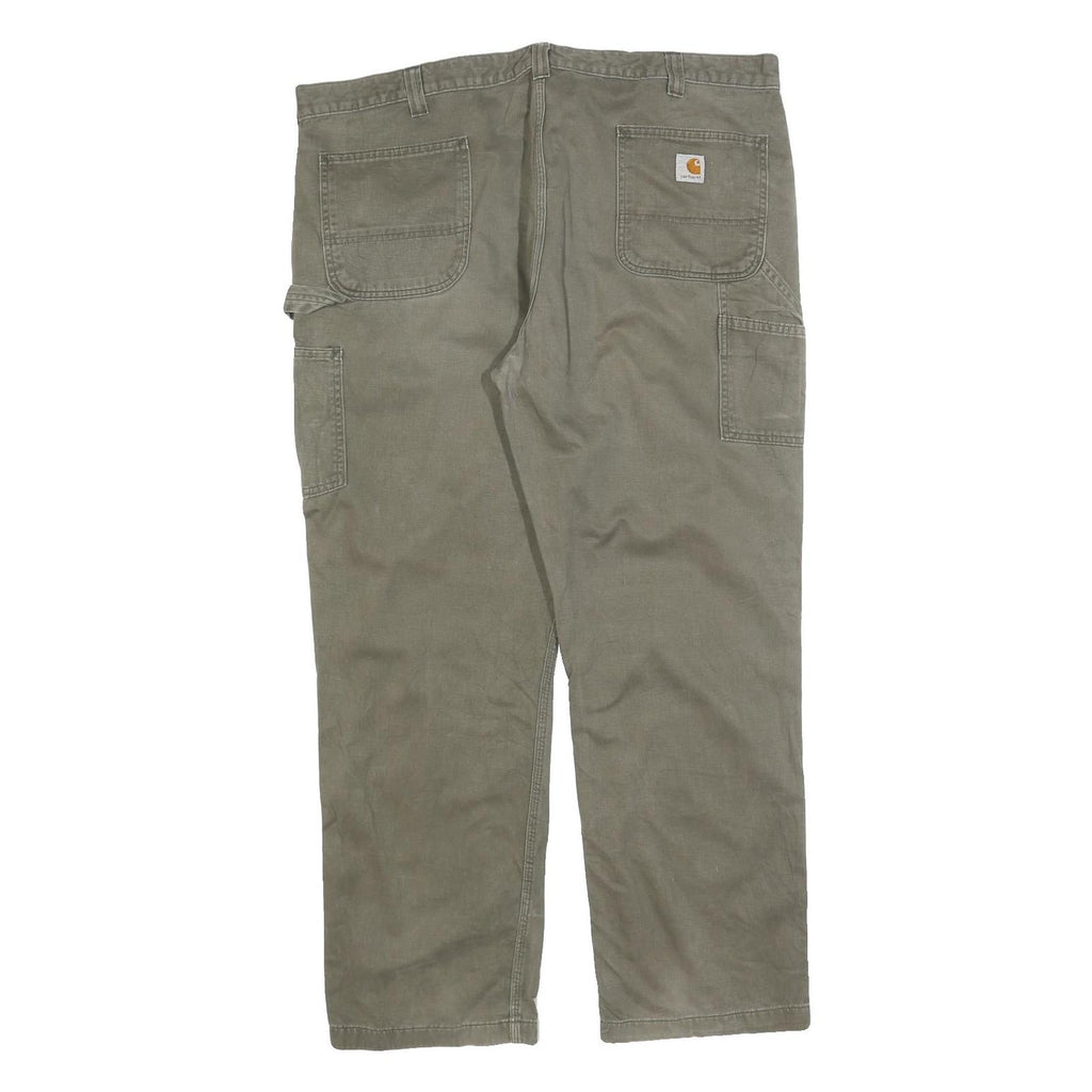 CARHARTT Mens Cotton Blend Grey Regular Straight Trousers W42 L32 Workwear