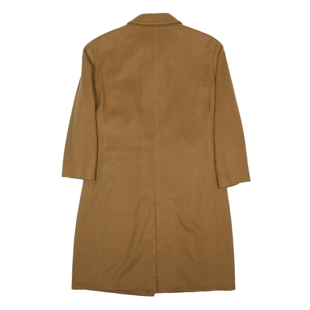 PAUL KEHL Womens Camel Cashmere Button Coat L Woven Classic Elegant Outerwear