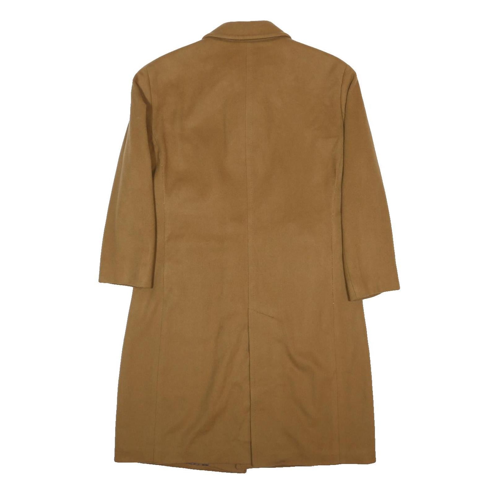 PAUL KEHL Womens Camel Cashmere Button Coat L Woven Classic Elegant Outerwear