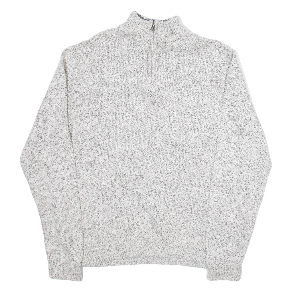 CHAPS Mens Jumper White 1/4 Zip Tight Knit M