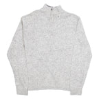 CHAPS Mens Jumper White 1/4 Zip Tight Knit M