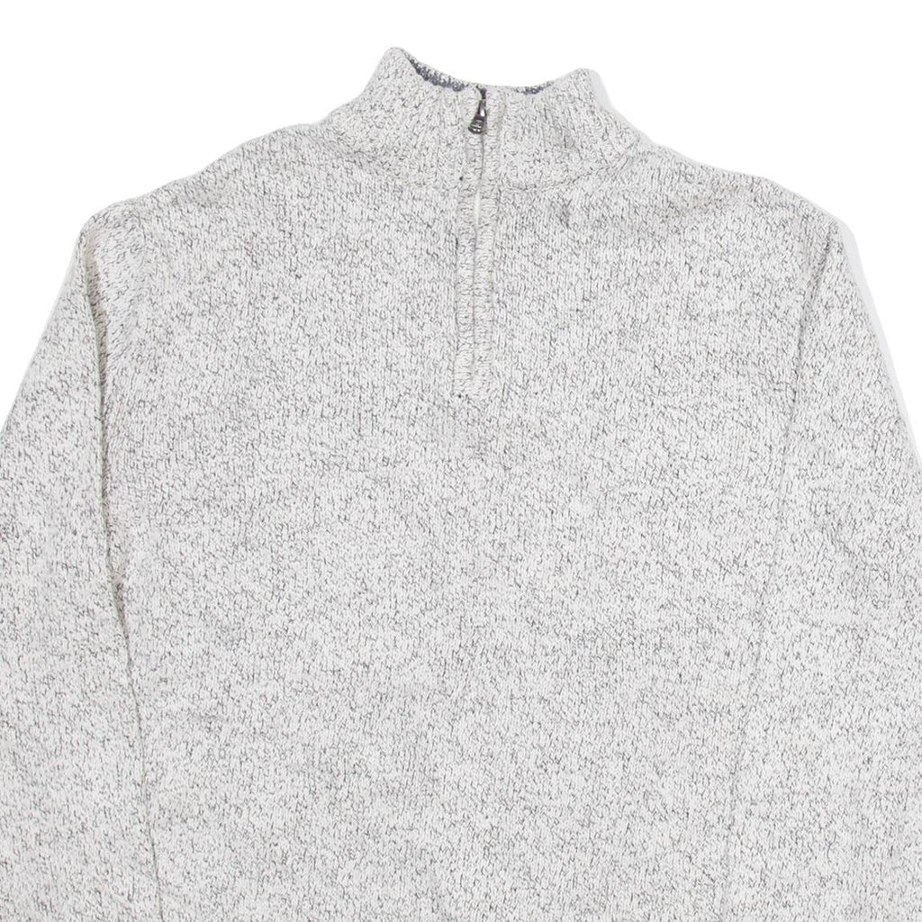CHAPS Mens Jumper White 1/4 Zip Tight Knit M