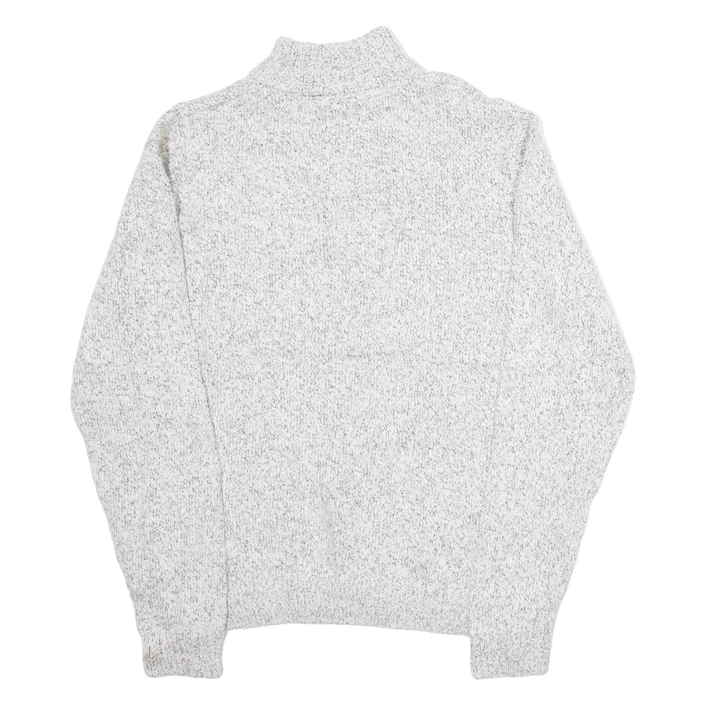 CHAPS Mens Jumper White 1/4 Zip Tight Knit M