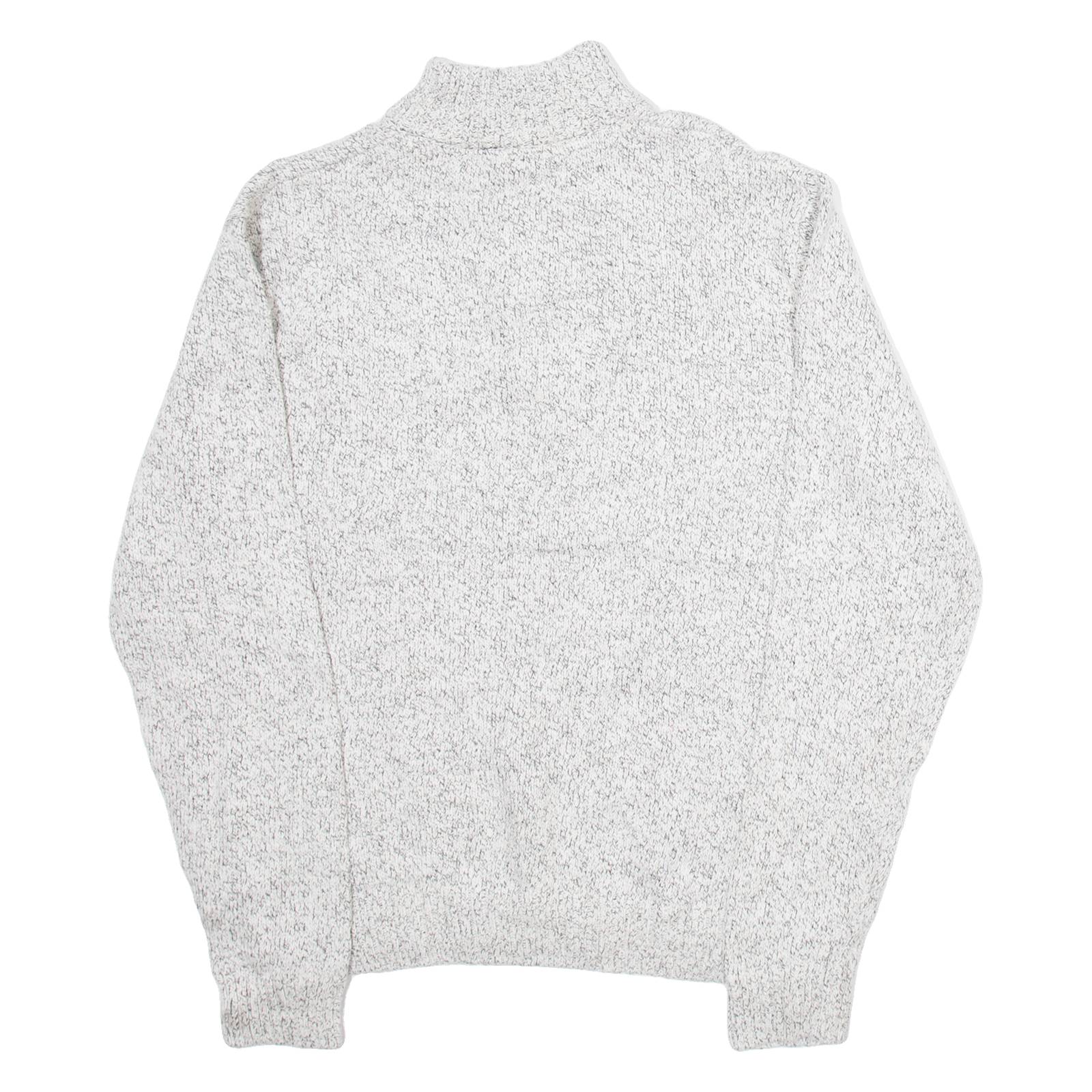 CHAPS Mens Jumper White 1/4 Zip Tight Knit M