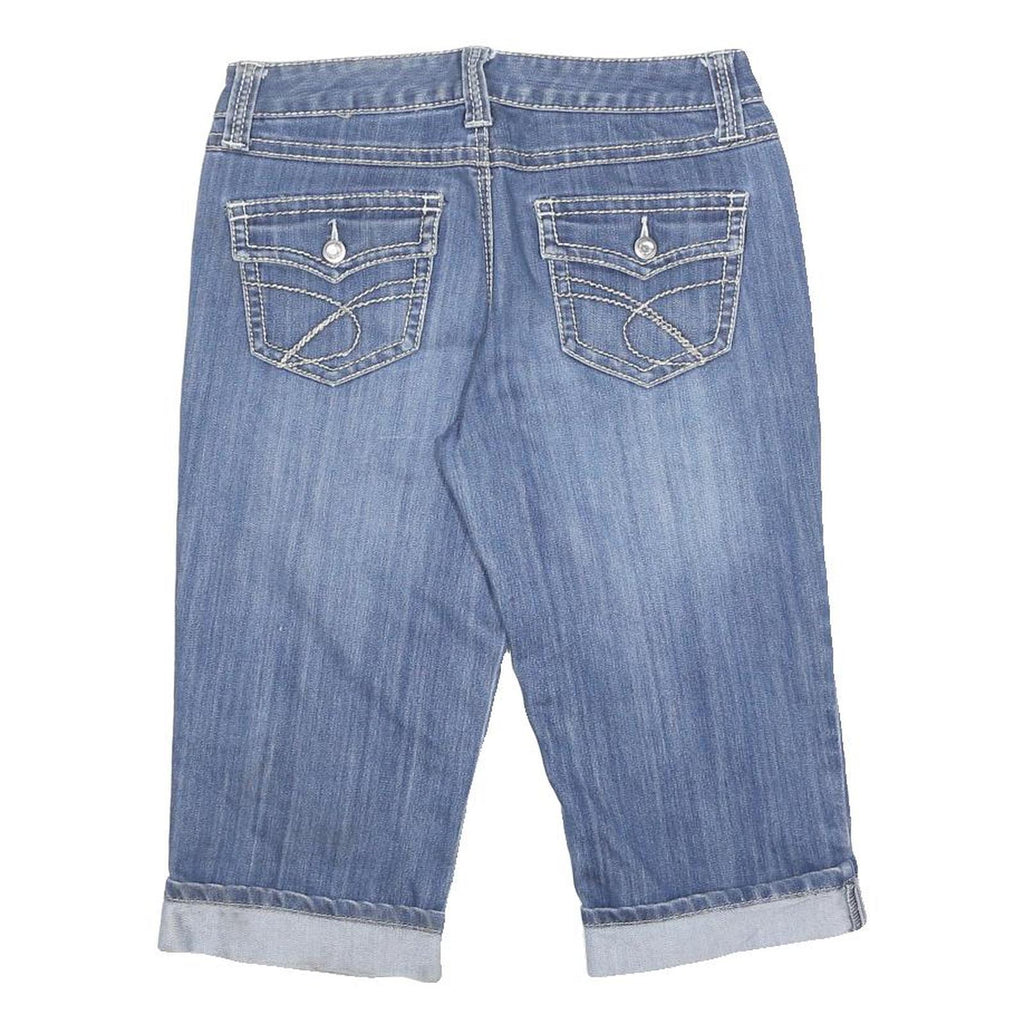 INC DENIM Capri Womens Blue Denim Casual Shorts M W30 Rolled Hem Pockets