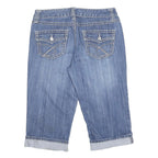 INC DENIM Capri Womens Blue Denim Casual Shorts M W30 Rolled Hem Pockets